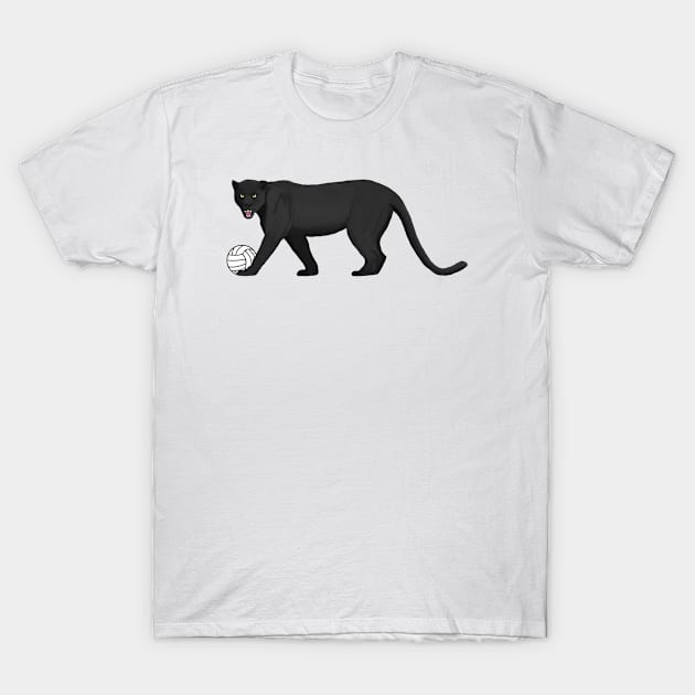 Volleyball Black Panther T-Shirt by College Mascot Designs